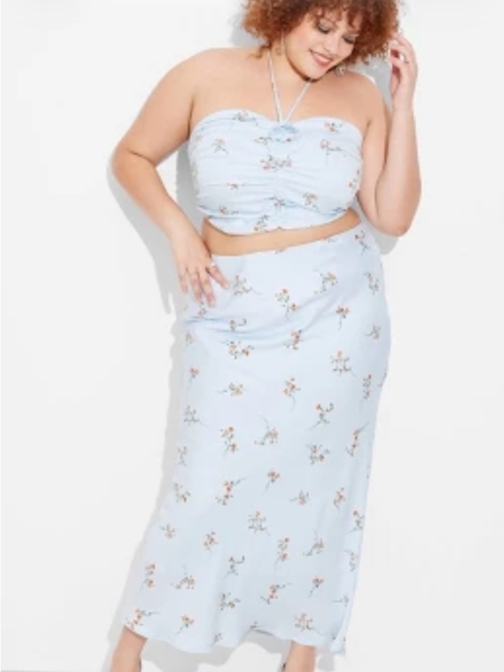 wild fable Light Blue Floral Maxi Skirt
